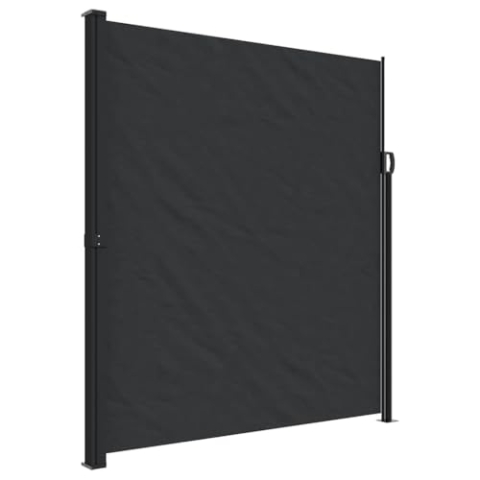vidaXL Seitenmarkise, Wandmarkise mit PU-Beschichtung, Sichtschutz für Balkon Terrasse Garten, Windschutz Markise, Ausziehbar Schwarz Polyester