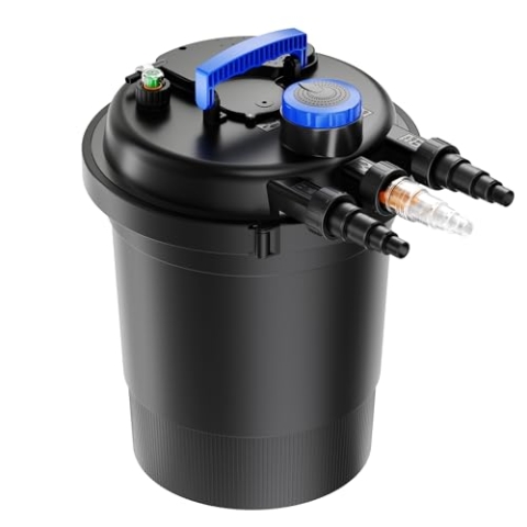 Wiltec CPF-250 Druckteichfilter 10.000 l/h / 11 W UVC Einheit, Teichdruckfilter für Teiche bis 10.000 Liter, Teichklärer, Filteranlage