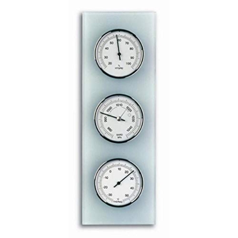 TFA Dostmann Analoge Wetterstation, aus Glas, Barometer, Therometer, Hygrometer