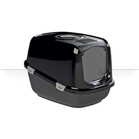 PeeWee Katzenklo EcoDome schwarz geschlossene Katzentoilette System doppelter Boden Trennsystem