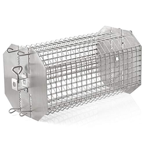 BBQ-Toro Edelstahl Grillrondell für Drehspieß, Universal Grillkorb für Grillspieß, Tumbler Käfig Korb für Rotisserie Grill | Rotisserie Korb, Gasgrill Zubehör, Rotisserie Basket