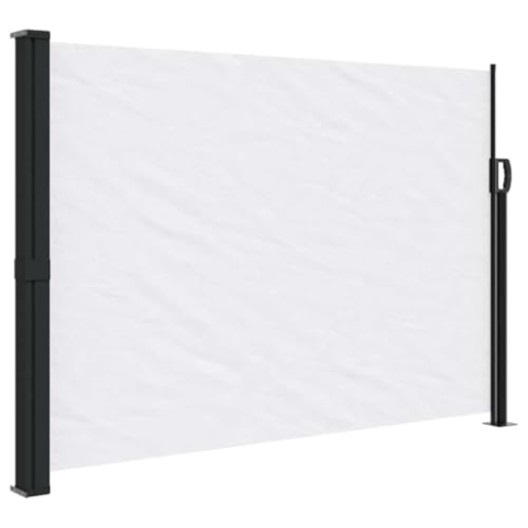 vidaXL Seitenmarkise, Sichtschutz Ausziehbar, Windschutz Sonnenschutz für Garten Balkon Terrasse, Seitenrollo Seitenwandmarkise, Weiß 140x300cm