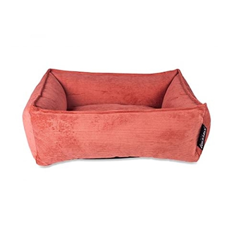 Lex & Max Hundebett Chicago,Cord,Mit abnehmbarem Bezug,Waschbar (XS, Rot)