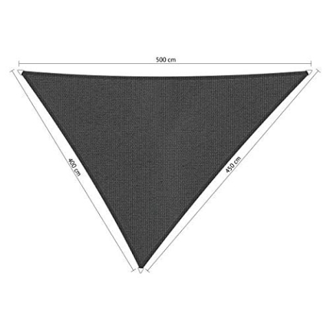Shadow Comfort Schattensegel Sonnenschutz Wasserdurchlässig HDPE Gartenmarkise für Außen Garten Terrasse UV-Block - Dreieck 4,5x5x5,5m - Carbon Schwarz