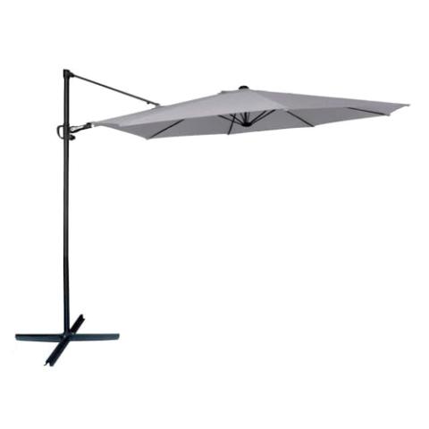 Exzentrischer Terrassenschirm 300 cm Durchmesser, Doppeldach-Sonnenschirm mit Windschutz, Sonnenschirm mit Kurbel für Garten, Terrasse, Patio, stabiler Sonnenschirm mit Aluminiumstruktur