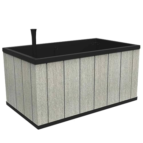 Keter Sequoia Medium Hochbeet für Terrasse & Balkon, wetterfest, grau, rechteckig, 88 Liter, 99 x 58 x 50cm