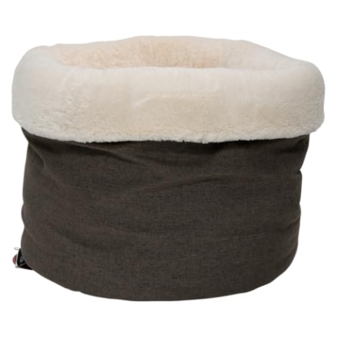 JACK AND VANILLA, weicher Korb Modell Nimba für Hunde und Katzen, ergonomisches Design, strapazierfähiger Stoff, leicht zu reinigen, optimale Unterstützung, 50 x 50 x 45 cm, Dunkelbraun