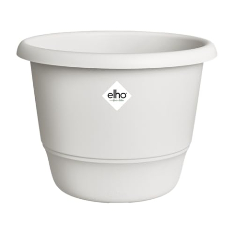elho Amiga Rund 47 - Blumentopf für Innen und Außen - 100% Recyceltem Plastik - Ø 47.0 x H 35.3 cm - Weiß/Seidenweiß