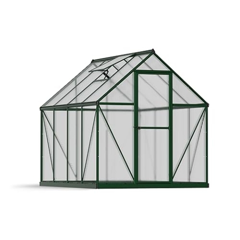 Canopia by Palram Gewächshaus klein Mythos 6x8 Treibhaus 247x185 cm Aluminium Grün Tomatenhaus Polycarbonatplatten UV-beständig