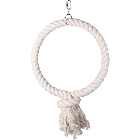 Flamingo ANNILO mit Haken für Käfig Hakan Baumwolle 1 Ring weiß XL Durchmesser 40 cm