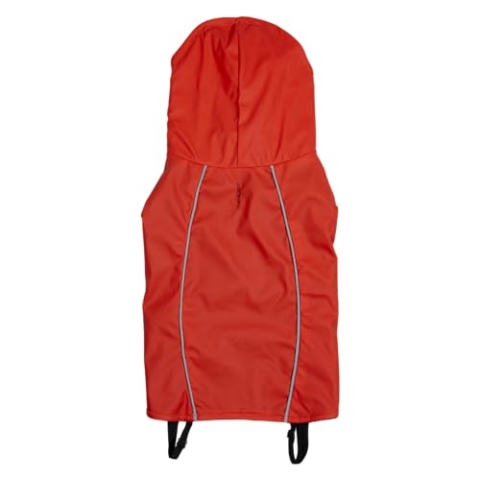 JACK AND VANILLA, wasserdichte Jacke mit roter Kapuze, lockere und ergonomische Passform, ideal für Outdoor-Aktivitäten, Größe XL, 60 cm, Fisherman-Modell
