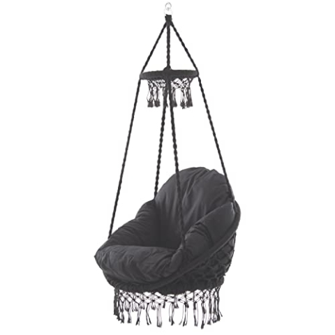 Vivere, Eclipse Polyester Makramee Deluxe-Sessel mit Fransen
