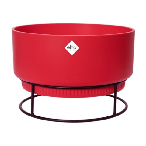 elho B.for Studio Schale 30 - Blumentopf für Innen - Ø 29.5 x H 19.1 cm - Rot/Brillantrot