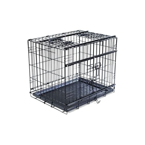 VADIGRAN Transportkäfig, faltbar, für Hunde, bequem und tragbar, Schwarz, 61 x 46 x 51 cm