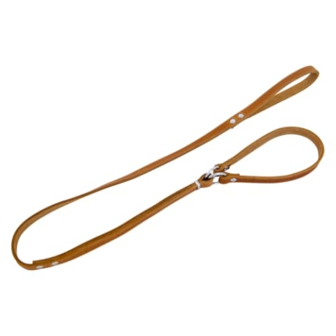 JACK AND VANILLA, Martingalleine für Hunde, Modell aus geöltem Leder, Farbe Cognac, Größe 16 mm x 128 cm