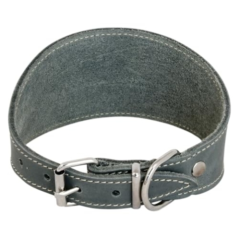 JACK AND VANILLA, Windhundhalsband für Hunde, Modell für fettige Haut, grau, Größe 42 cm