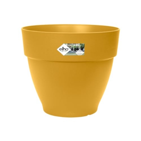 Elho Planter, Plastic Regenerated Polypropylene, Honey Yellow