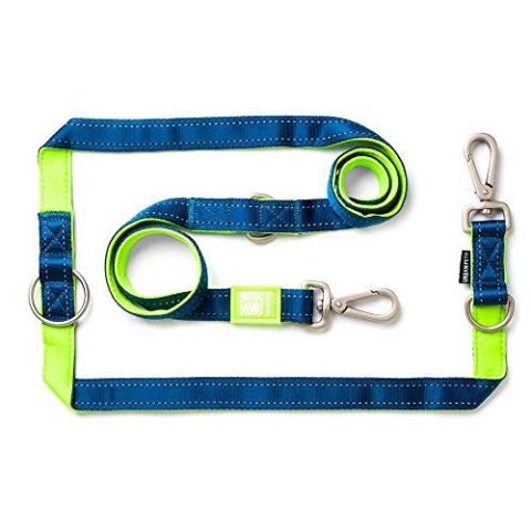 Max & Molly Multifunktions Hundeleine 2m mit 2 Karabinern, Matrix Lime Green/L Umhängeleine Gepolstert, Sicher & Flexibel - Komfort für deinen treuen Begleiter