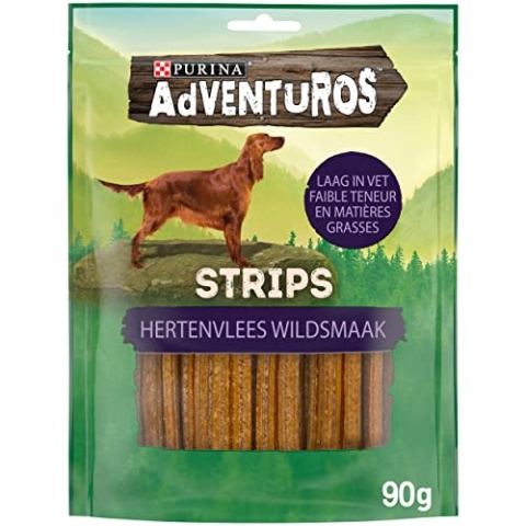 ADVENTUROS Strips mit Hirsch Hundesnacks 6 x 90g (6 Beutel; 540g)