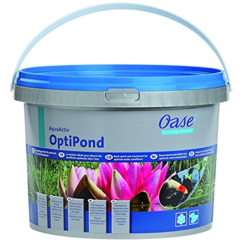 OASE 50558 AquaActiv OptiPond 5l - Teichstabilisierer, Wasserstabilisator, Wasseraufbereiter für Gartenteich Fischteich Koiteich Schwimmteich, ganzjährig einsetzbar