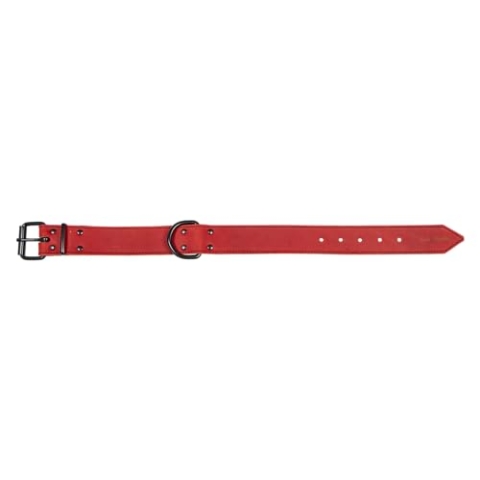 JACK AND VANILLA, großes Hundehalsband, Black Label-Modell, rote Farbe, Größe 40 mm x 55 cm