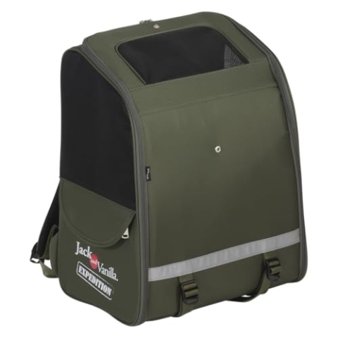 JACK AND VANILLA, Olivgrüner ergonomischer Rucksack 33 x 47 x 22cm, optimaler Komfort, praktische Aufbewahrung, feuchtigkeitsbeständig, ideal für Wanderungen und Outdoor-Aktivitäten, Expeditionsmodell