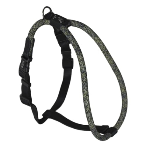 High5Dogs, ergonomisches, verstellbares Geschirr für Outdoor-Aktivitäten, maximale Sicherheit mit Verriegelungssystem, Größe XS 36–43 cm, Schwarze Farbe, Freizeit-Seilmodell
