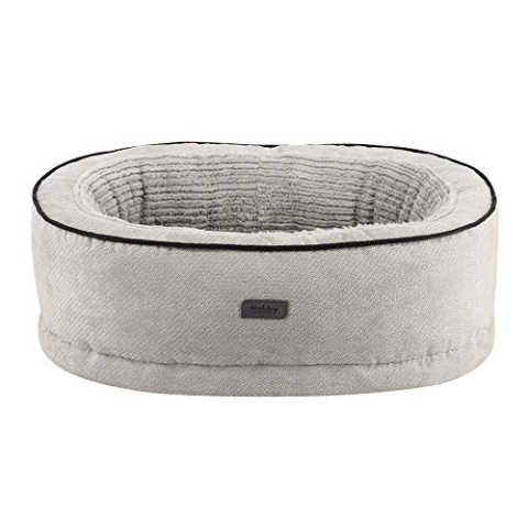 Nobby Orthopädisches Komfortbett oval LAGO hellgrau 85 x 60 x 19+5 cm