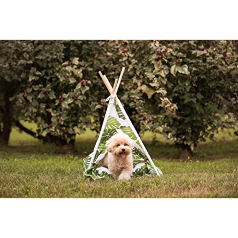 Croci Kissen für Hunde und Katzen aus weicher Mikrofaser in Form Einer Hängematte | Hunde- und Katzenbett mit weichem Kissen im Innenbereich | Muster Jungle Tepee | Maße: 50 x 48 x 70 cm