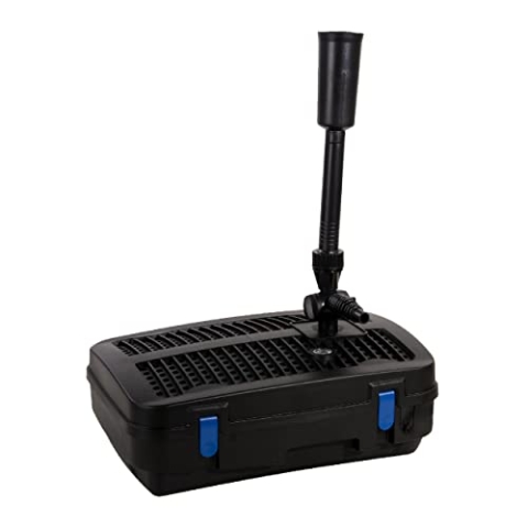 AquaForte GFU-5800 Springbrunnenpumpe + 11W UV-C, Leistung 55W, Max. Förderhöhe 4,8 Meter, Max. Durchfluss 5,2 m3 pro Stunde, Max. Teichgröße 8 m3 25/32 mm Anschluss, Max. Druck 2 Bar, klares Wasser