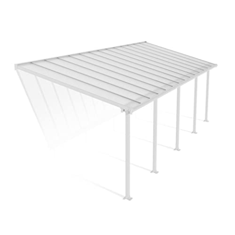 Canopia by Palram Terrassenüberdachung Alu Olympia 3X8.51 Polycarbonat Hohlkammerplatten Pergola 860 x 295 cm Weiss zur Überdachung ihrer Terrasse