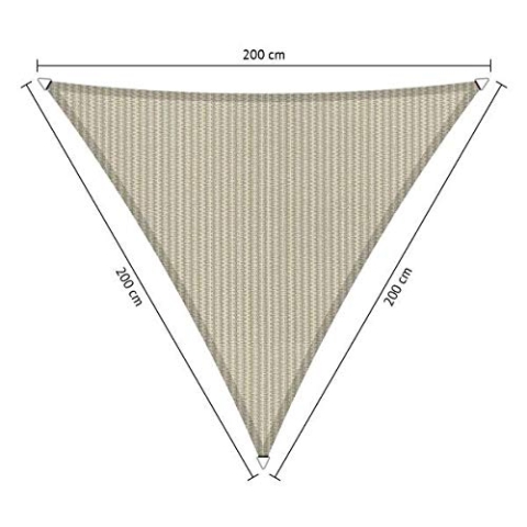 Shadow Comfort Schattensegel Sonnenschutz Wasserdurchlässig HDPE Gartenmarkise für Außen Garten Terrasse UV Block - Dreieck 2x2m - Sahara Sand