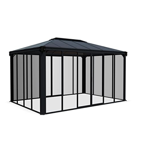 CANOPIA by Palram Pavillon wasserdicht Ledro4300 Gartenpavillon stabil und Winterfest 3x4.3 m Alu Grau