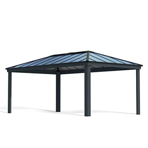 Palram Dallas 6100 Gartenpavillon 3x6 : Höchst Widerstandsfähig, Hardtop Pavillon. Robuste Konstruktion aus Aluminium mit isoliertem Dach aus Polycarbonat. Ideal als freistehende Überdachung.