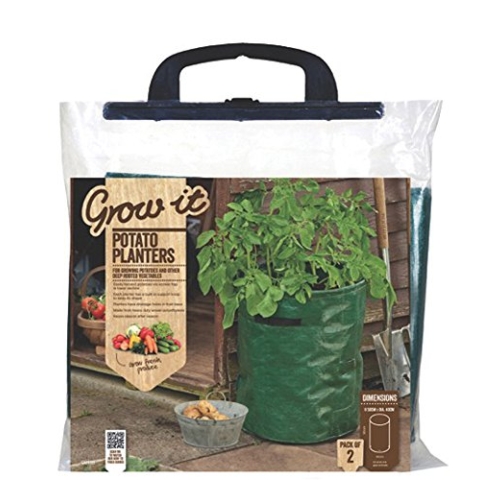 Gardman 09118 Pack of 2 Potato Tub Planters, Green