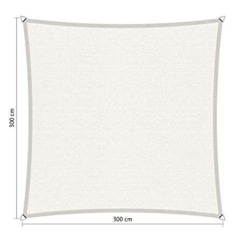 Shadow Comfort Schattensegel Sonnenschutz Wasserdurchlässig HDPE Gartenmarkise für Außen Garten Terrasse UV-Block - Quadrat 3x3m - Arctic White