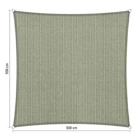 Shadow Comfort Schattensegel Sonnenschutz Wasserdurchlässig HDPE Gartenmarkise für Außen Garten Terrasse UV-Block - Quadrat 3x3m - Moonstone Green