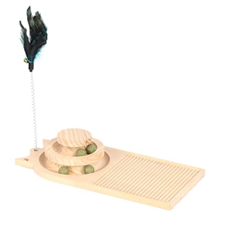 Duvoplus, Play n Scratch Cat Toy 40 x 19 x 8 cm, Holzfarbe, Spielzeug, Farbe Holz, Katze