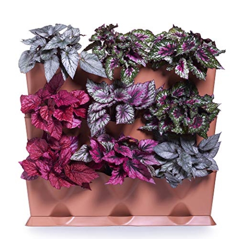 minigarden Vertikal 1 Set für 9 Pflanzen, Modularer & erweiterbarer vertikaler Garten, freistehend vom Boden oder zur Wandmontage, innovatives Entwässerungssystem, langer Lebenszyklus (Terracotta)