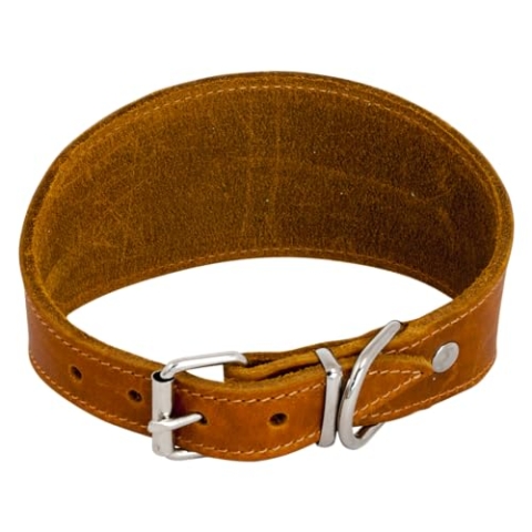 JACK AND VANILLA, Windhundhalsband für Hunde, Modell für fettige Haut, Farbe Cognac, Größe 37 cm