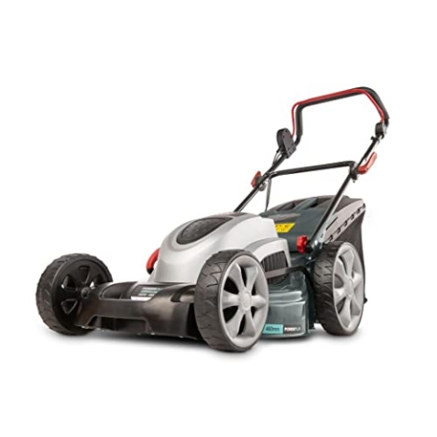 Power Plus Elektrischer Rasenmäher POWPG10240-1800 W, 460 mm Ø Rasenmäher, Gartengerät, mit Grasaufnahme, Mulchen und Heckauswurf
