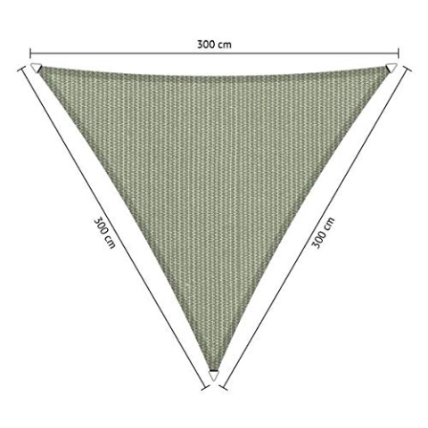 Shadow Comfort Schattensegel Sonnenschutz Wasserdurchlässig HDPE Gartenmarkise für Außen Garten Terrasse UV Block - Dreieck 3x3m - Moonstone Green