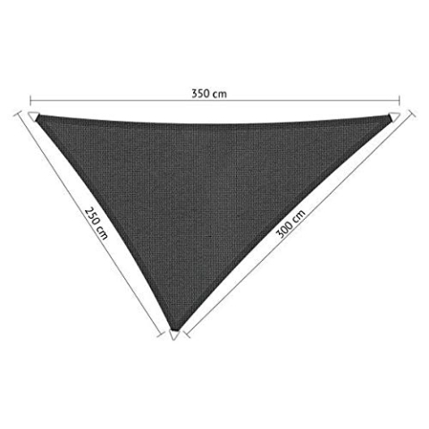 Shadow Comfort Schattensegel Sonnenschutz Wasserdurchlässig HDPE Gartenmarkise für Außen Garten Terrasse UV Block - Dreieck 2,5x3x3,5m - Carbon Schwarz