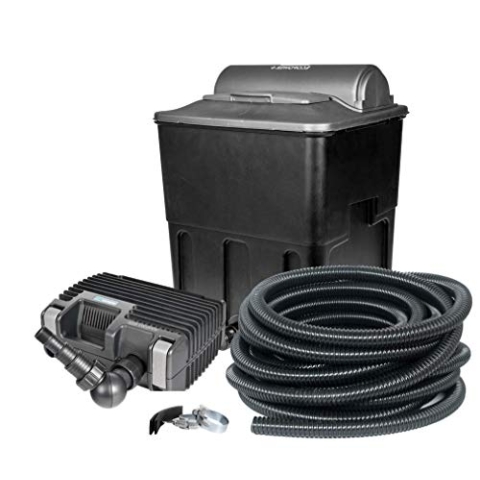 Hozelock Tricoflex 1866 1582 Ecopower+ 20000 Gartenteichfilter mit integrierten UVC, Schwarz, 50.8 x 40.5 x 29.1 cm