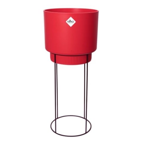 elho B.for Studio Rund 30 - Blumentopf für Innen - Ø 29.5 x H 68.9 cm - Rot/Brillantrot