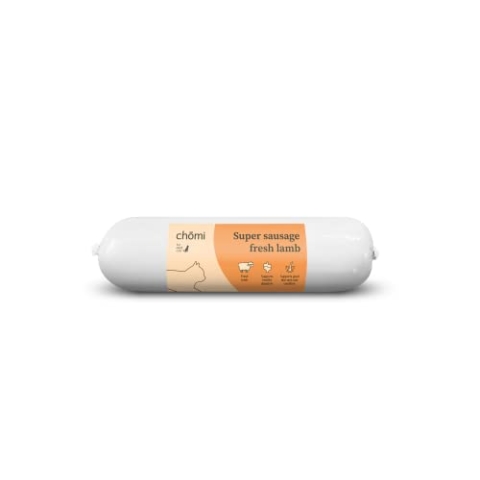 Chōmi Cat Super Sausage Fresh Lamb 8-er Pack | (200g x 8) Katzenfutter | Nassfutter | Lammwurst für Katzen | Nassfutter für Katzen | Senior | Getreide- und konservierungsmittelfrei | Mit Algen