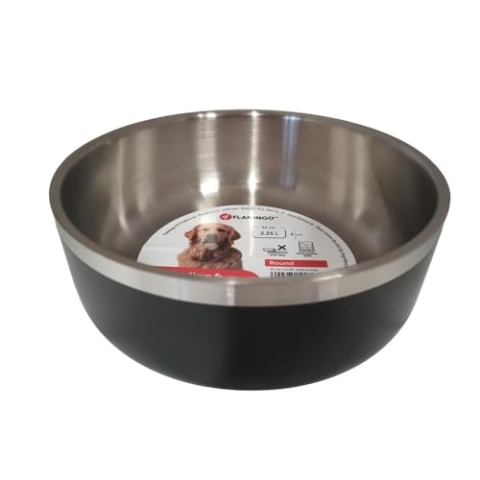 FLAMINGO - Futternapf für Wasser oder Futtermittel, doppelwandig, Durchmesser 22 cm, 2,25 l, für Hunde