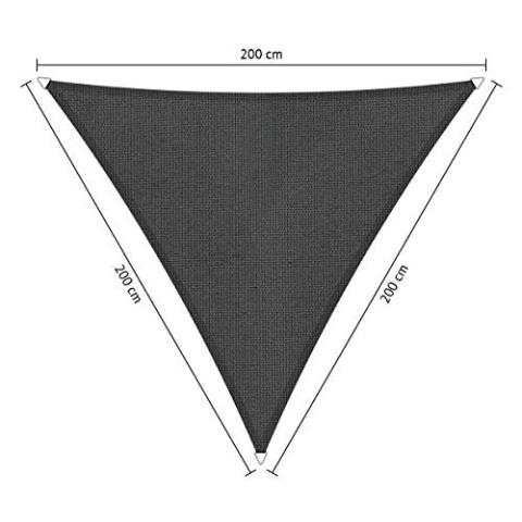 Shadow Comfort Schattensegel Sonnenschutz Wasserdurchlässig HDPE Gartenmarkise für Außen Garten Terrasse UV Block - Dreieck 2x2m - Carbon Schwarz