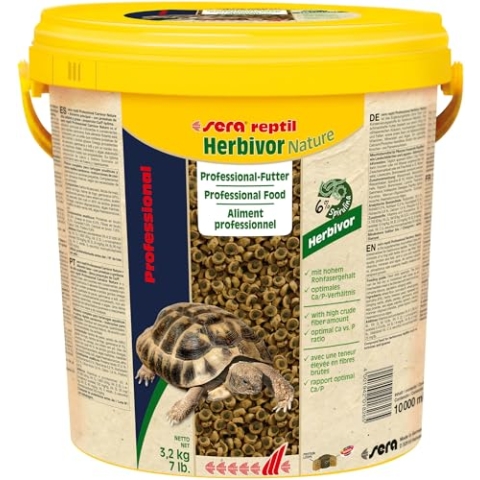 sera reptil Professional Herbivor Nature 10 l | Zweikomponentenfutter für Herbivore Reptilien wie Landschildkröten & Leguane | Ohne Farb- & Konservierungsstoffe | Reich an Vitaminen & Algen