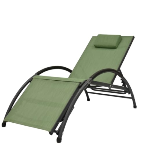 Vivere DKDSUN-OG Dockside Sun Lounger, Aluminium, Olive Grove, 170 x 67 x 84 cm